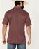 Image #4 - Ariat Men's Geo Print Short Sleeve Button-Down Polo Shirt, Burgundy, hi-res