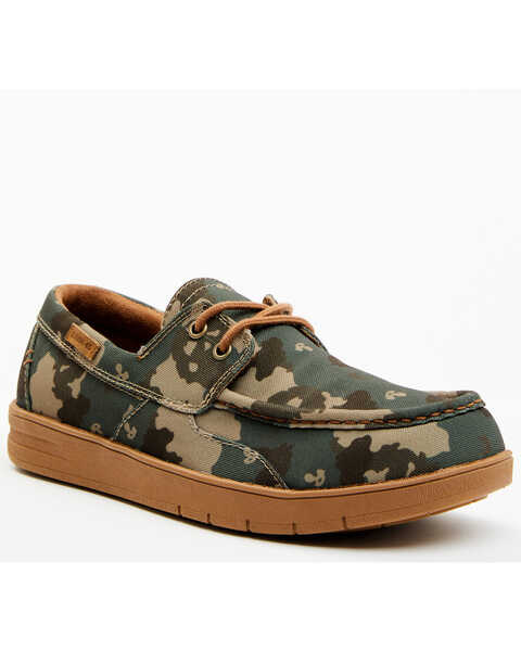 RANK 45® Men's Sanford 3 Camo Print Western Casual Shoes - Moc Toe, Camouflage, hi-res