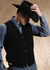Roper Men's Suede Leather Vest, Black, hi-res