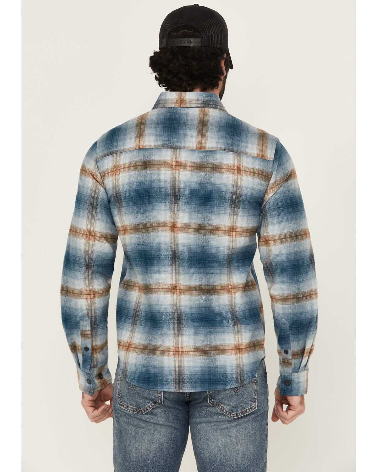 Image #4 - Dakota Grizzly Men's Briggs Plaid Print Long Sleeve Button-Down Flannel Shirt, Blue, hi-res
