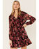 Image #4 - Lovestitch Women's Magenta Floral Floral Lace Trim Mini Dress, Magenta, hi-res