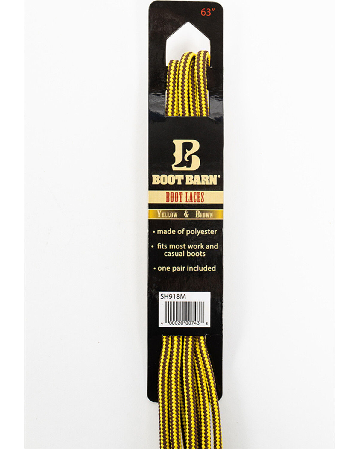 Image #1 - BB Ranch Yellow & Brown Boot Laces, Yellow, hi-res