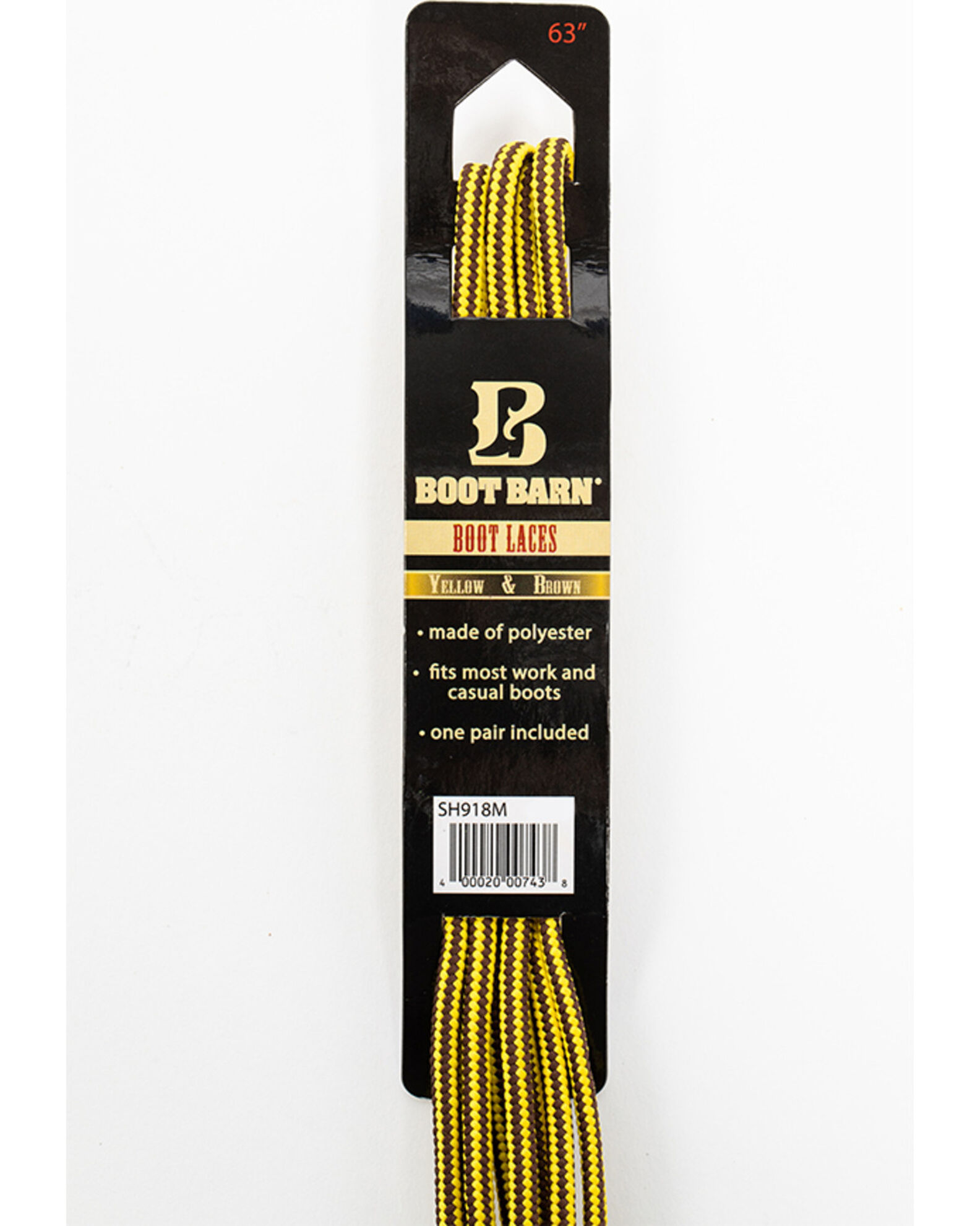 Image #1 - BB Ranch Yellow & Brown Boot Laces, Yellow, hi-res
