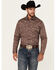 Image #1 - Justin Men's Boot Barn Exclusive Paisley Print Long Sleeve Button-Down Stretch Western Shirt, Purple, hi-res