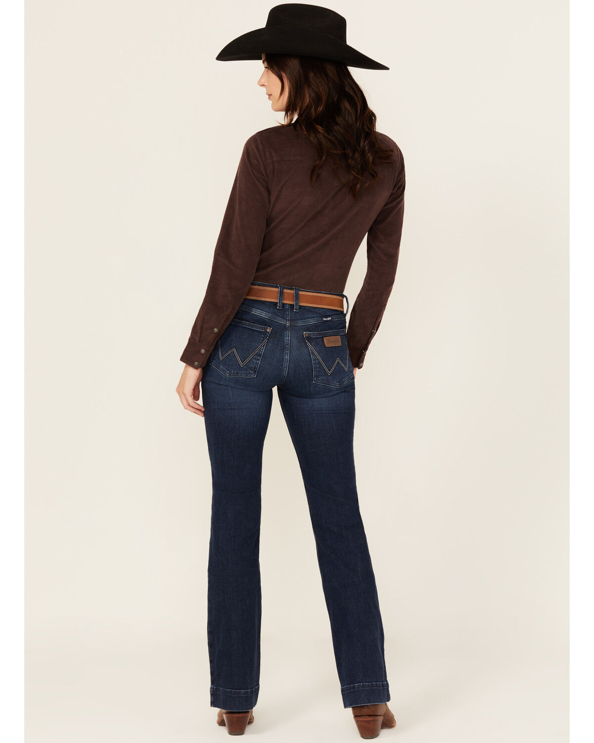 Image #3 - Wrangler Retro Women's Cassie Dark Wash Mid Rise Trouser Stretch Denim Jeans, Dark Wash, hi-res