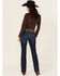 Image #3 - Wrangler Retro Women's Cassie Dark Wash Mid Rise Trouser Stretch Denim Jeans, Dark Wash, hi-res