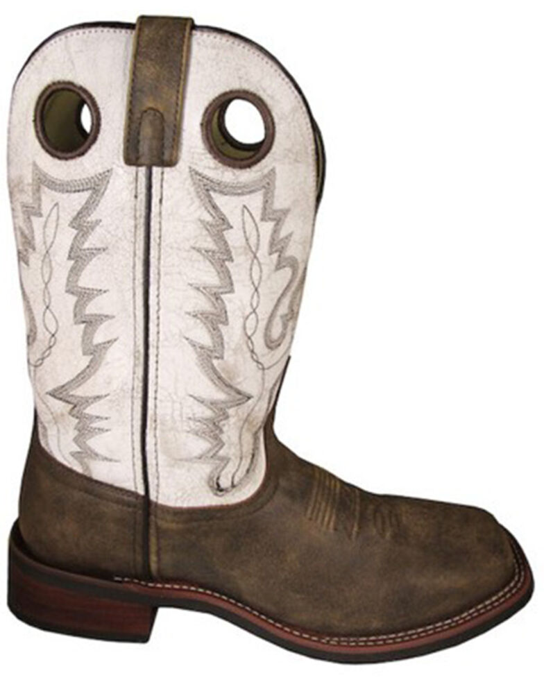 Smoky Mountain Men's Drifter Western Boots - Wide Square Toe, White, hi-res
