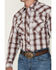 Image #3 - Wrangler 20X Men's Plaid Print Long Sleeve Snap Stretch Western Shirt, Wine, hi-res