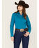 Image #2 - Ariat Women's Team Kirby Long Sleeve Button Down Stretch Western Shirt, Teal, hi-res