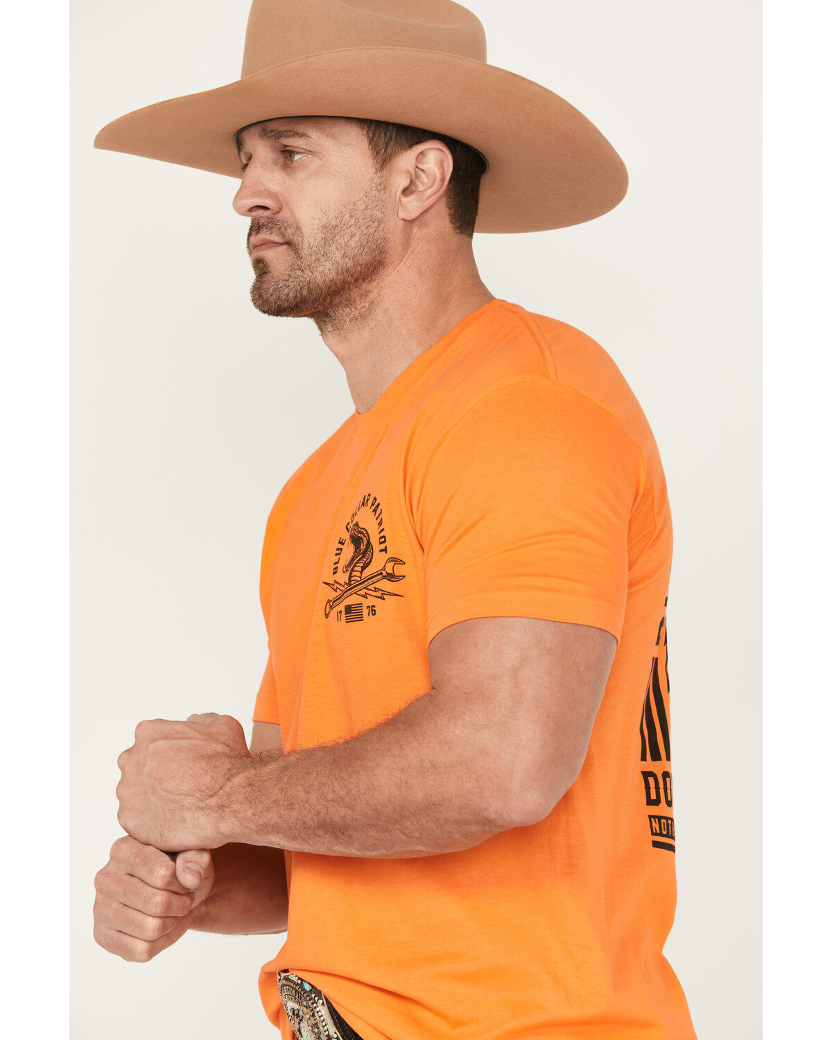 Image #3 - Howitzer Men's Nothing Given Short Sleeve Graphic T-Shirt, Orange, hi-res
