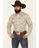 Image #1 - Rock & Roll Denim Men's Paisley Print Long Sleeve Snap Stretch Western Shirt, Teal, hi-res