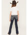 Image #1 - Grace in LA Girls' Embroidered Bootcut Stretch Denim Jeans, Medium Wash, hi-res