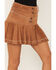 Image #3 - Shyanne Women's Faux Suede Ruffle Skirt, Brown, hi-res