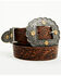 Image #1 - Shyanne Women's Ellery Floral Leather Belt, Brown, hi-res