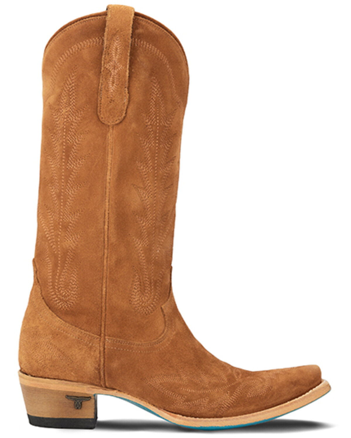 Image #2 - Lane Women's Lexington Suede Tall Western Boots - Snip Toe, Brown, hi-res
