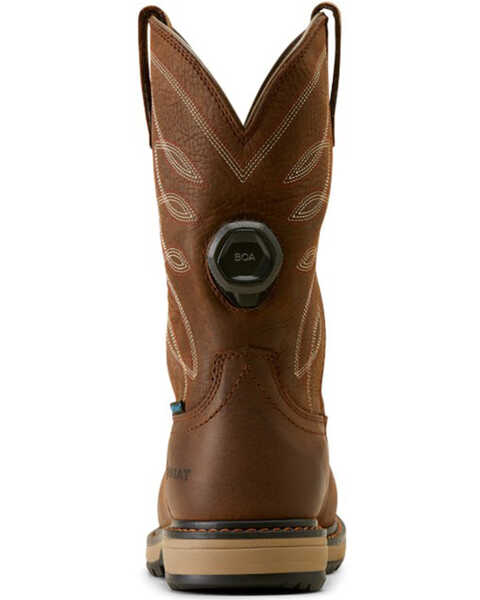 Image #3 - Ariat Women's 10" Riveter Pull-On BOA CSA Waterproof Boots - Composite Toe , Brown, hi-res