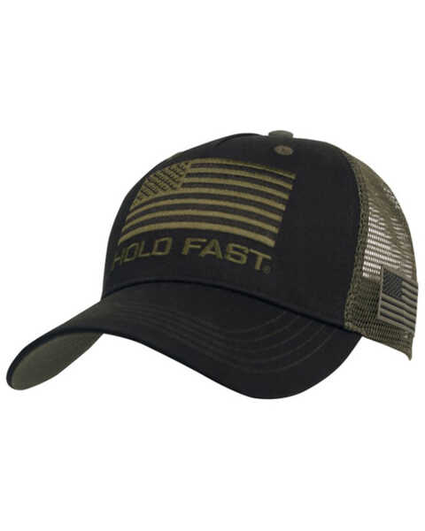 Hold Fast Men's Embroidered Flag Mesh-Back Ball Cap , Black, hi-res