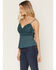 Image #2 - Shyanne Women's Crochet Front Sleeveless Top, Teal, hi-res
