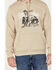 Image #2 - Wrangler Men's Cowboy Logo Hooded Sweatshirt, Tan, hi-res