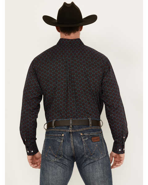 Image #4 - Cinch Men's Geo Print Long Sleeve Button-Down Western Shirt, Black, hi-res