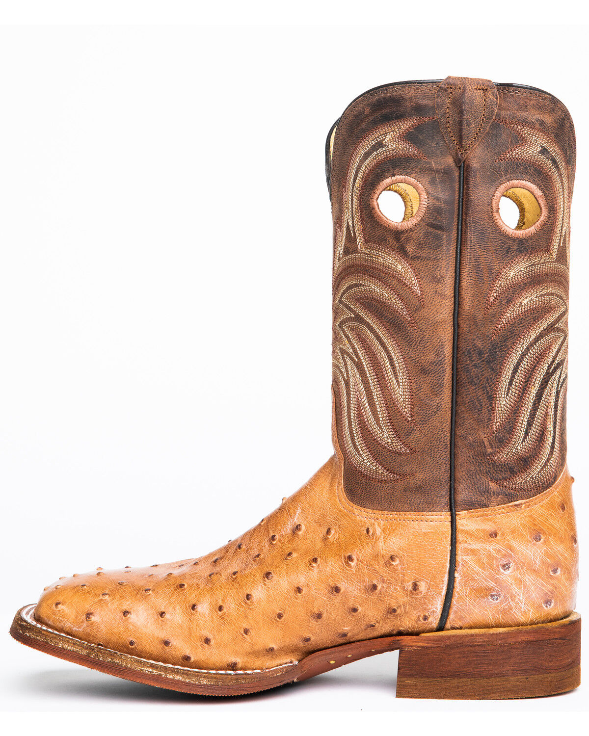 justin ostrich boots square toe