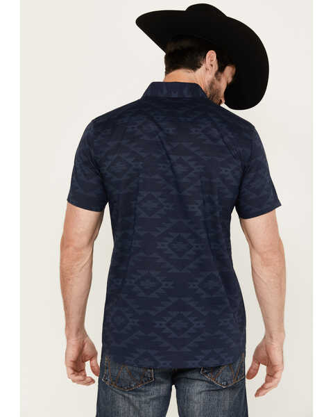 Image #4 - Pendleton Men's Shoreline Tonal Multicolor Print Short Sleeve Button-Down Shirt, Dark Blue, hi-res