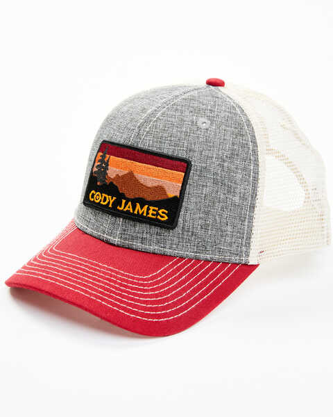 Image #1 - Cody James Men's Sunset Logo Patch Ball Cap , Red, hi-res
