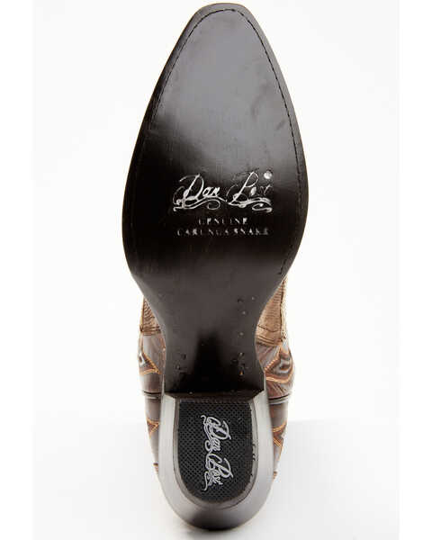 Image #7 - Dan Post Women's Karung Exotic Snake Western Boots - Snip Toe , Brown, hi-res
