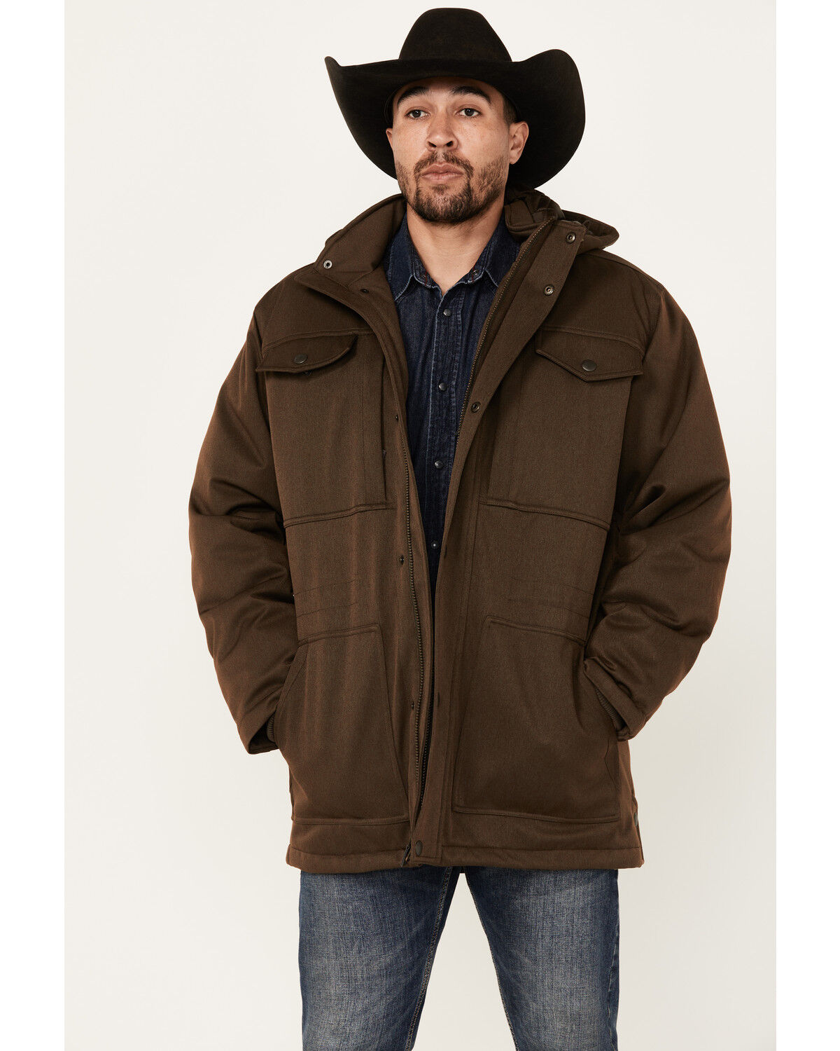 Image #1 - Ariat Men's Abilene Heavyweight Hooded Insulated Parka Jacket, Brown, hi-res