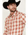 Image #2 - Wrangler Retro Men's Plaid Print Long Sleeve Snap Performance Western Shirt, Rust Copper, hi-res