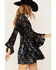 Image #1 - Shyanne Women's Flare Sleeve Burn Out Velvet Dress, , hi-res
