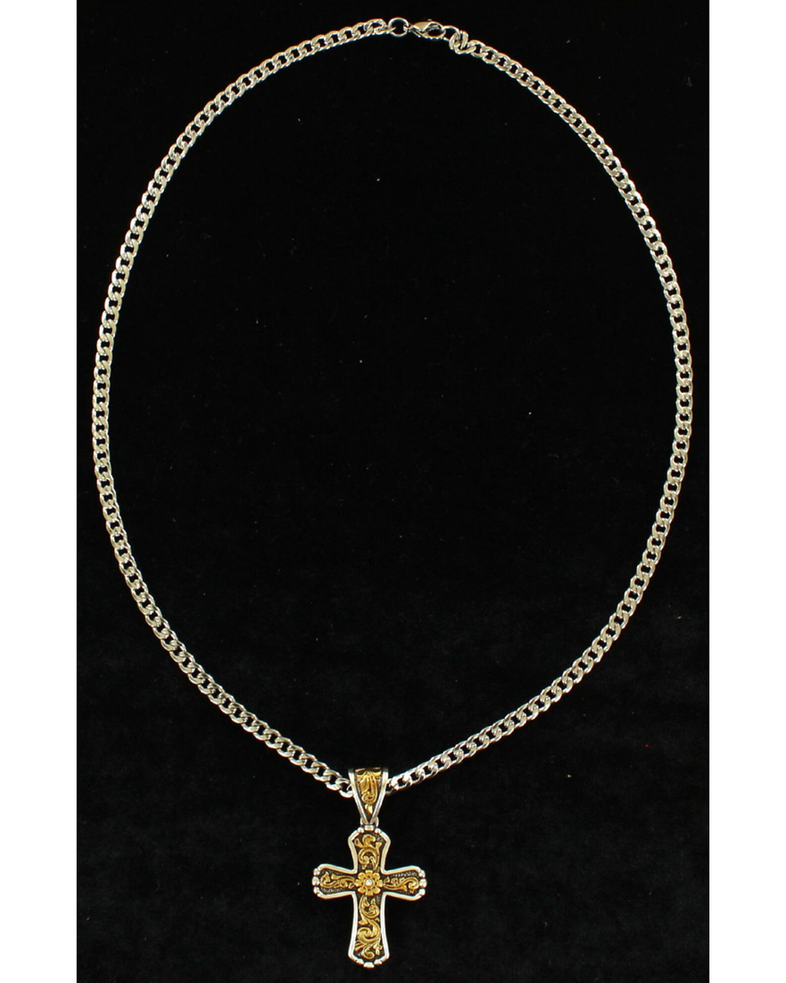 Floral cross necklace hotsell