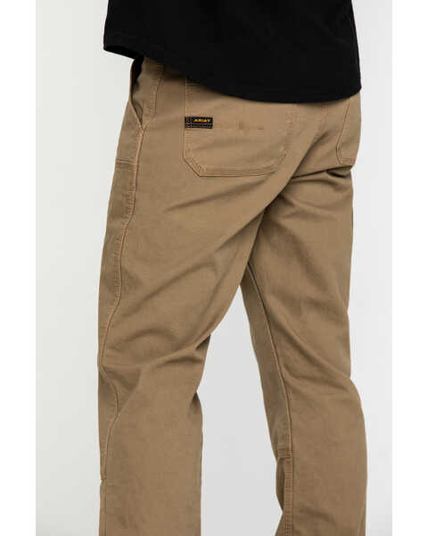 Ariat Men's Khaki Rebar M4 Made Tough Durastretch Double Front Straight Work Pants - Big , Beige/khaki, hi-res