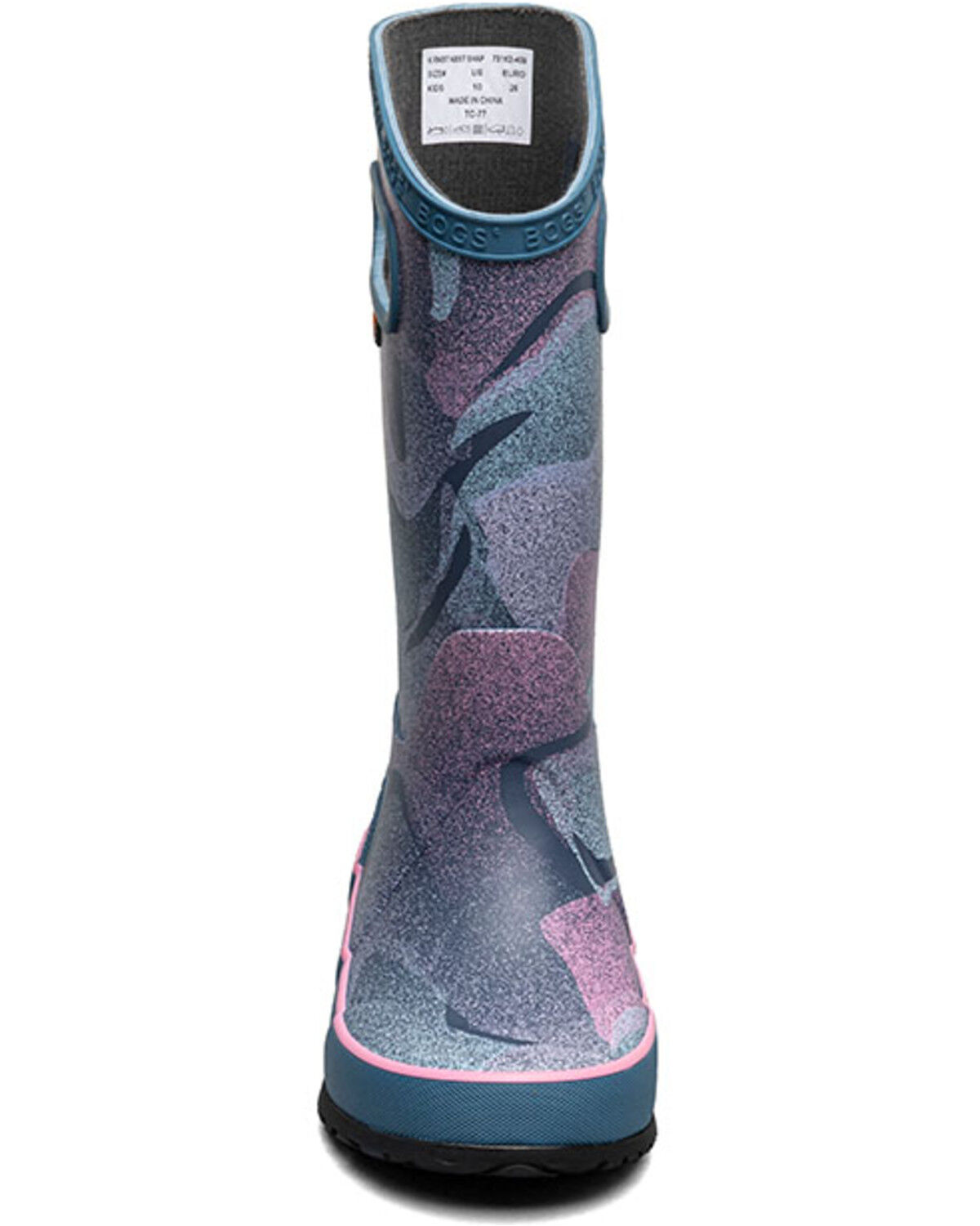 Image #4 - Bogs Girls' Abstract Shapes Rain Boots - Round Toe, Indigo, hi-res