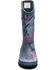 Image #4 - Bogs Girls' Abstract Shapes Rain Boots - Round Toe, Indigo, hi-res