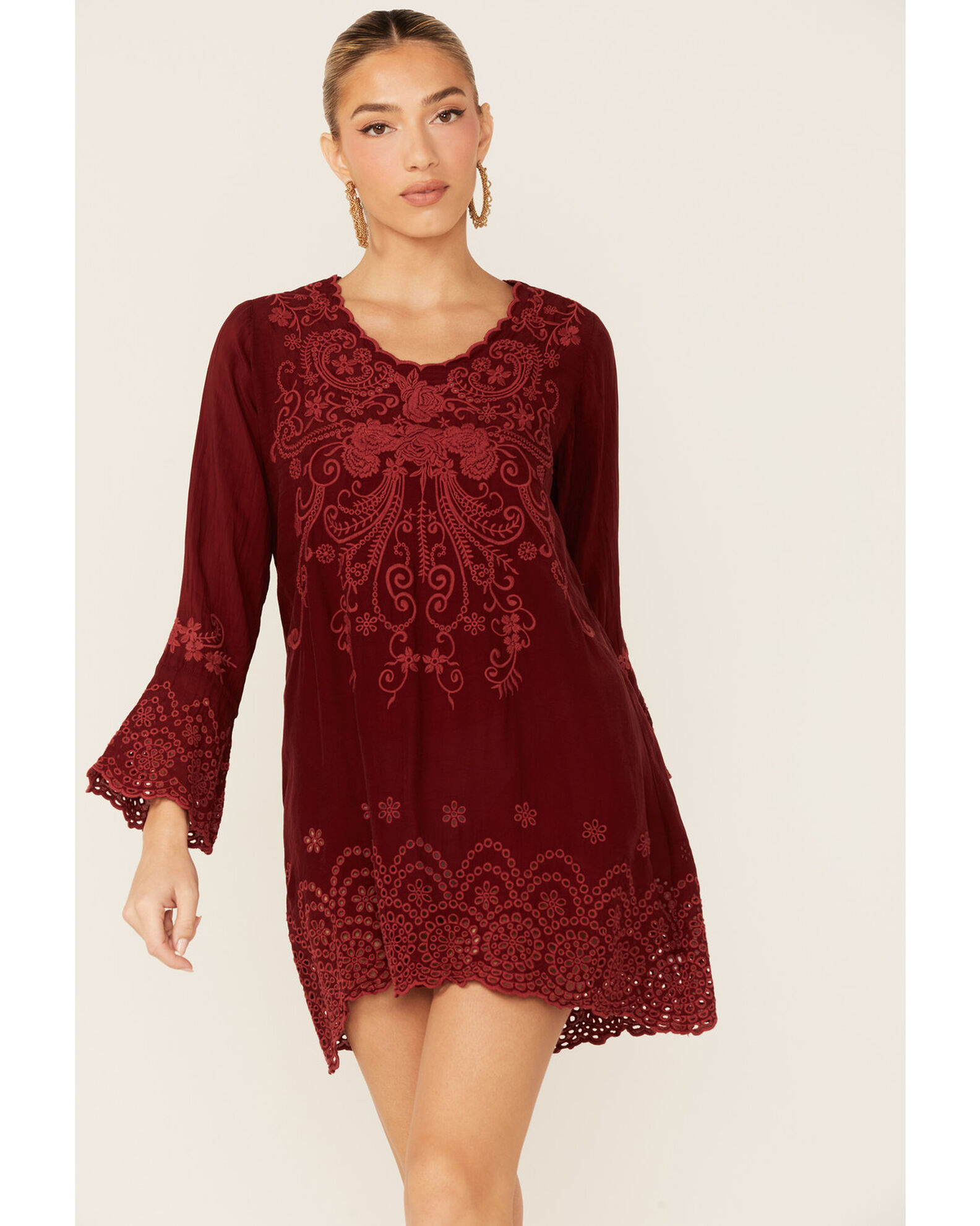 Johnny Was Women s Garnet Rhine Long Sleeve Tunic Dress