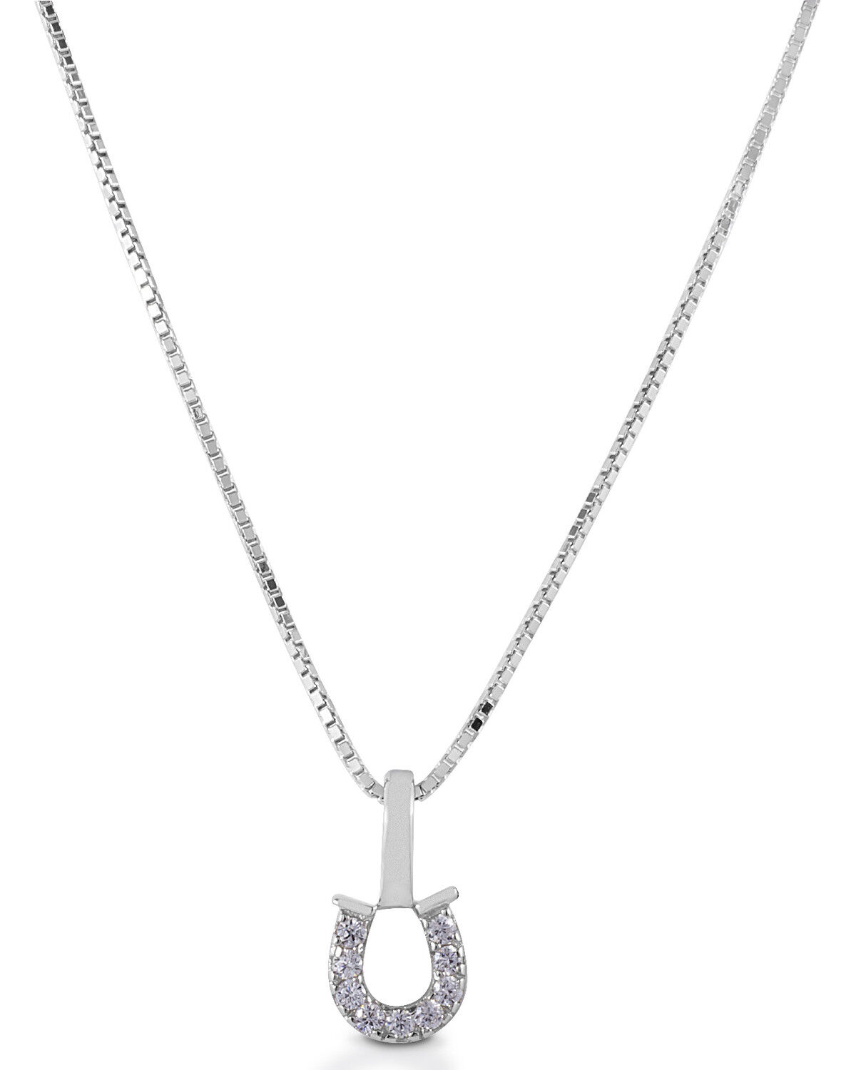 Image #1 - Kelly Herd Women's Clear Horseshoe Necklace, Silver, hi-res