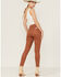 Image #3 - 7 For All Mankind Women's Coated Faux Leather Ankle Skinny Jeans, Brown, hi-res