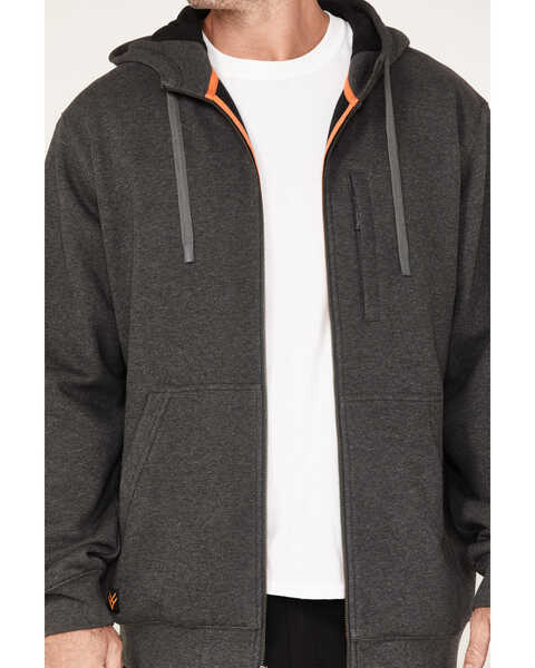 Image #3 - Hawx Men's Logo Thermal Hooded Zip Jacket, Charcoal, hi-res