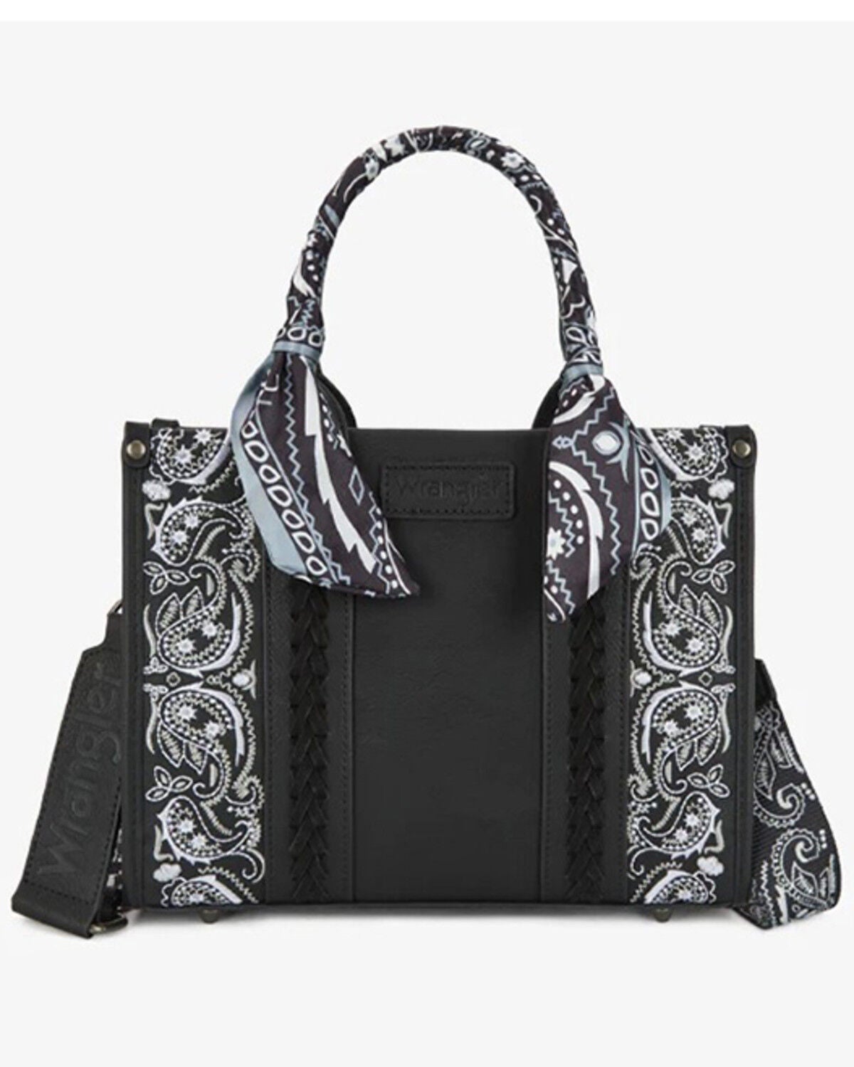 Image #1 - Wrangler Women's Bandana Paisley Print Crossbody Bag, Black, hi-res