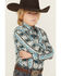 Image #3 - Wrangler Boys' Checotah Southwestern Print Long Sleeve Snap Western Shirt, Grey, hi-res