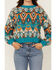 Image #3 - Rock & Roll Denim Women's Southwestern Print Sweater, Blue, hi-res