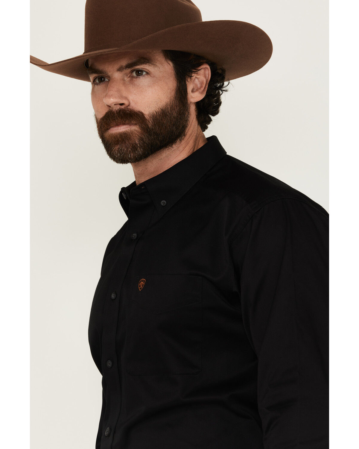 Image #2 - Ariat Men's Twill Long Sleeve Western Shirt - Big & Tall, Black, hi-res
