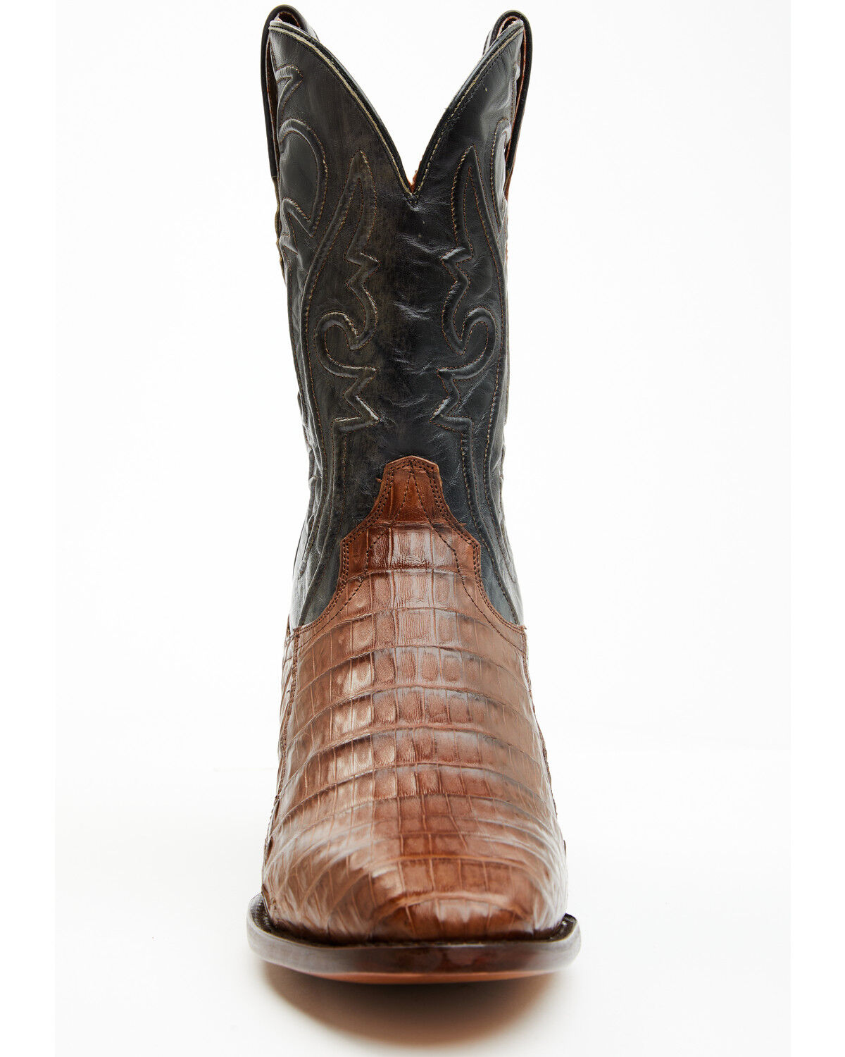 Image #4 - Dan Post Men's 12" Exotic Caiman Western Boots - Round Toe, Brown, hi-res