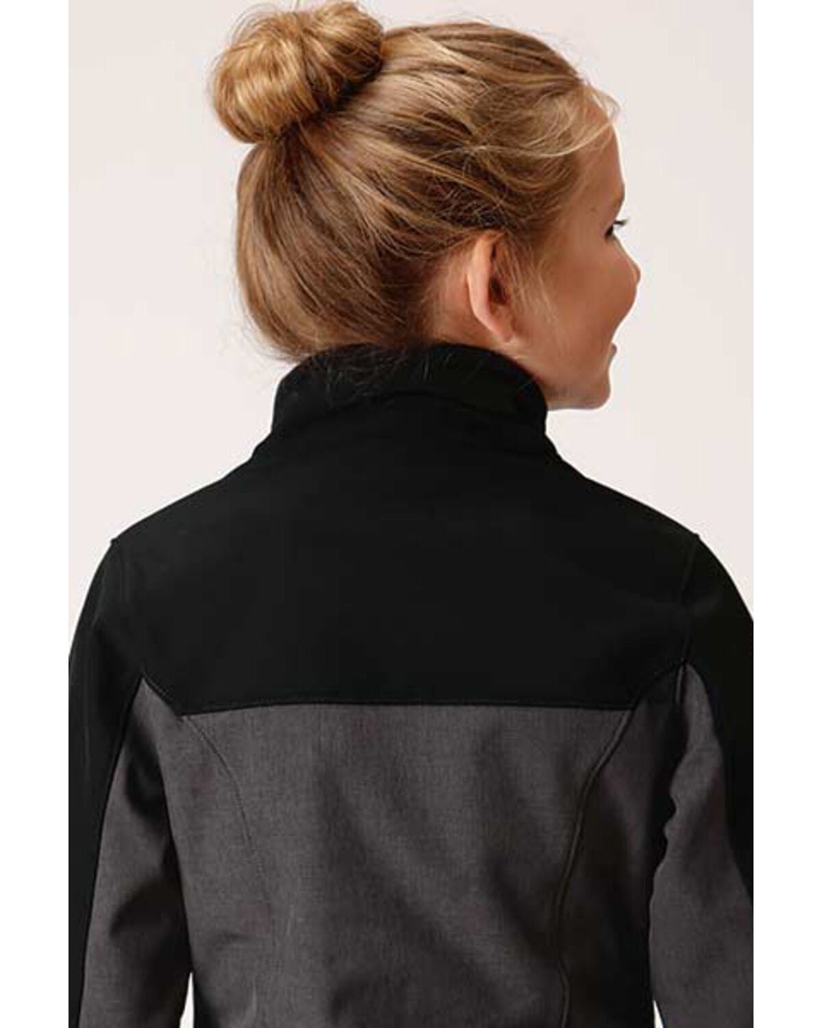 Image #2 - Roper Girls' Charcoal Softshell Jacket  , , hi-res