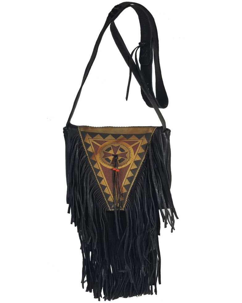 Kobler Leather Women's Black Painted Crossbody Bag, Black, hi-res