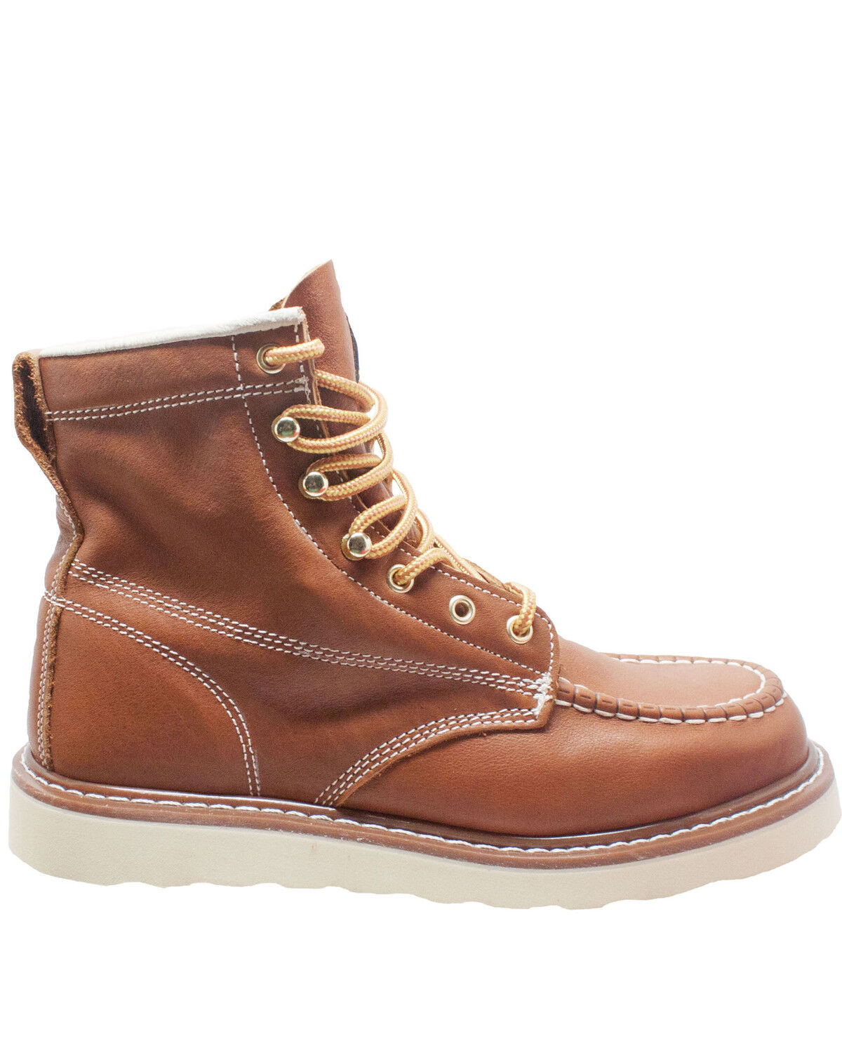Image #2 - Ad Tec Men's Brown Lace-Up Moc Work Boots - Soft Toe, Brown, hi-res