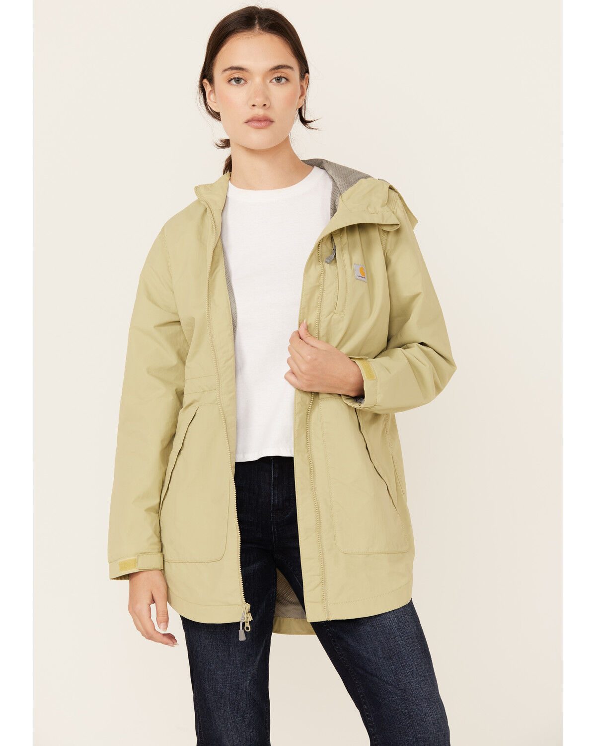 Image #1 - Carhartt Women's Rain Defender® Relaxed Fit Lightweight Jacket, Sand, hi-res