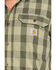 Carhartt Men's Olive Rugged Flex Rigby Short Sleeve Plaid Work Shirt , Olive, hi-res