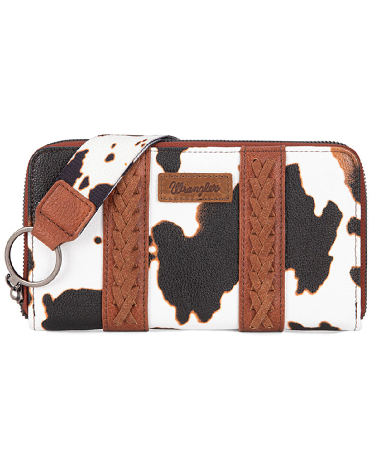 Image #1 - Wrangler Women's Cow Print Wallet, Brown, hi-res